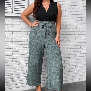 SHEIN 1X romper. Teal color wide leg